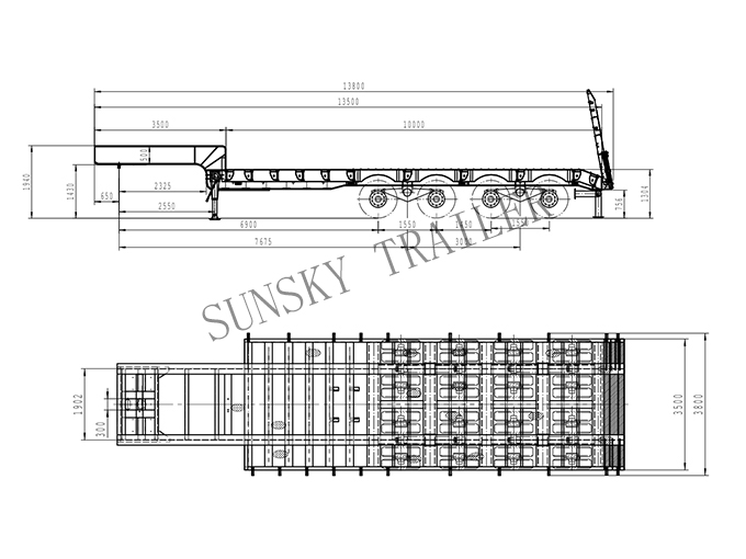 low bed trailer drawing 