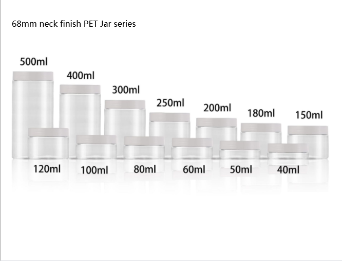 68mm neck finish Clear PET Jar with lids.png