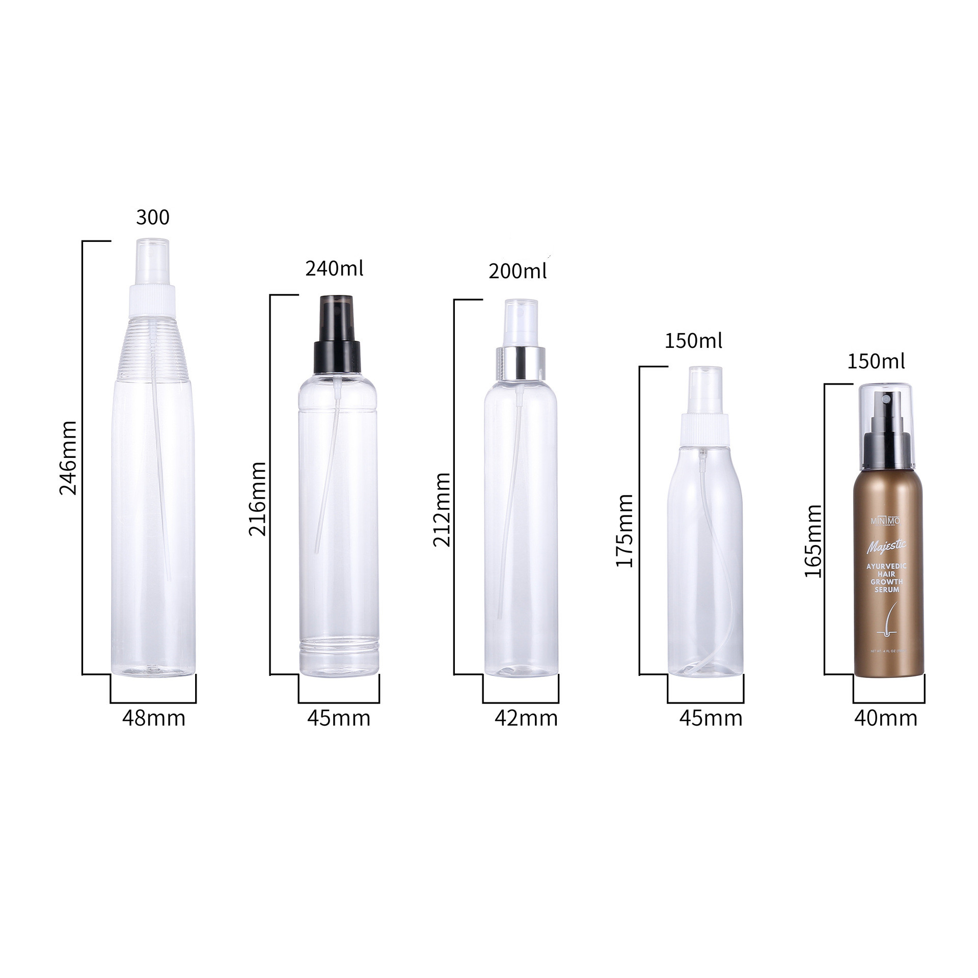 150ml,200ml,250ml Cosmo PET bottle Bullet bottle for hair care products.jpg