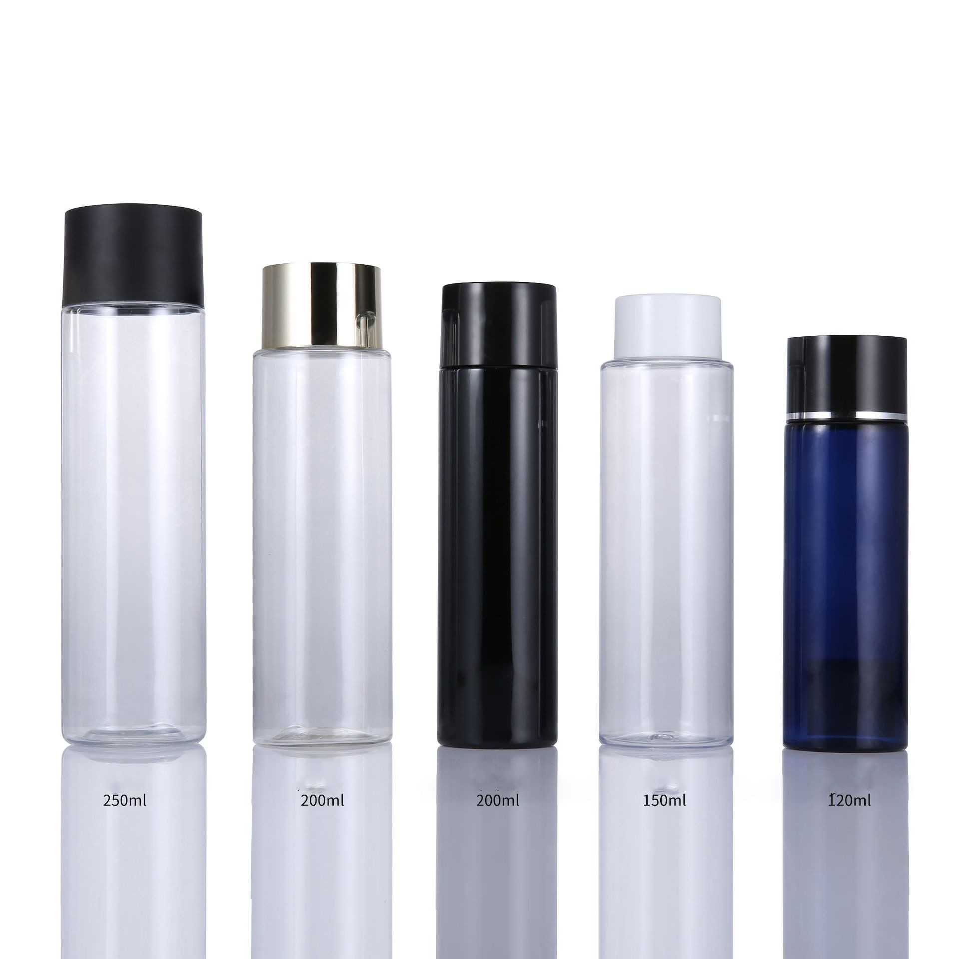 120ml 150ml 200ml 250ml Cylinder PET bottle with flush cap.jpg