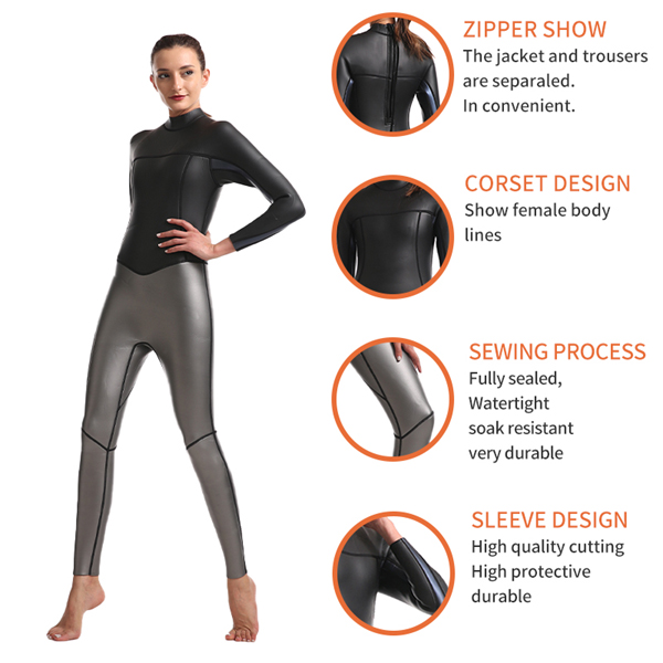 3mm or 5mm Women Long Sleeve Triathlon Smooth Skin Neoprene Wetsuit-6.jpg