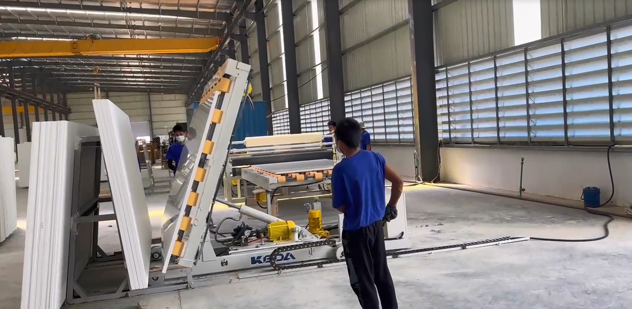 Inspection engineered quartz slab