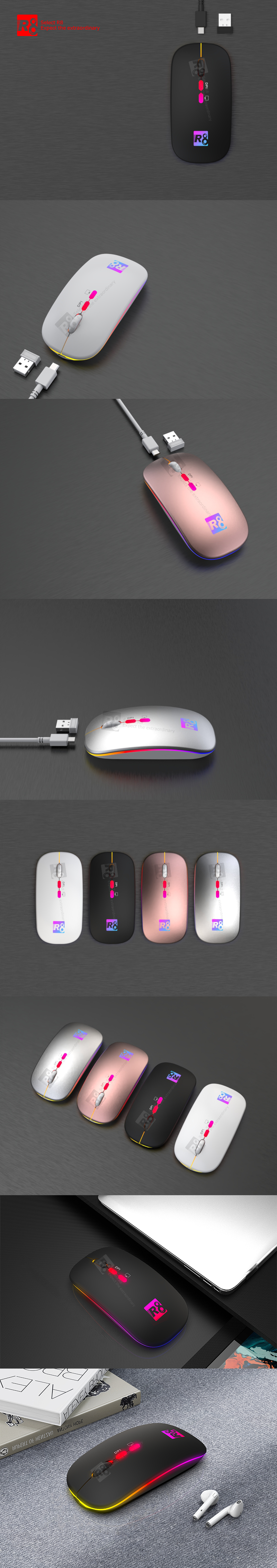 5D 2.4GBluetooth wireless mouse-1732