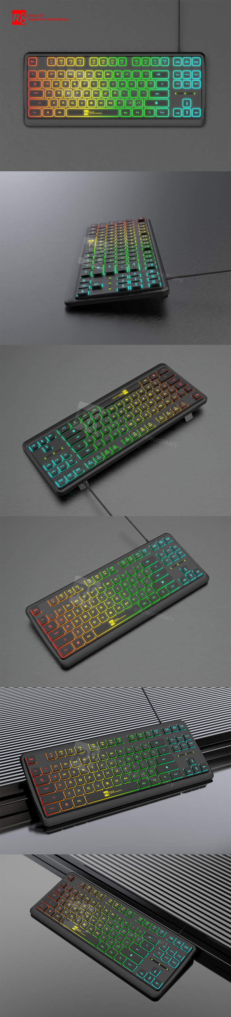 87 keys keyboard with led light with-1807