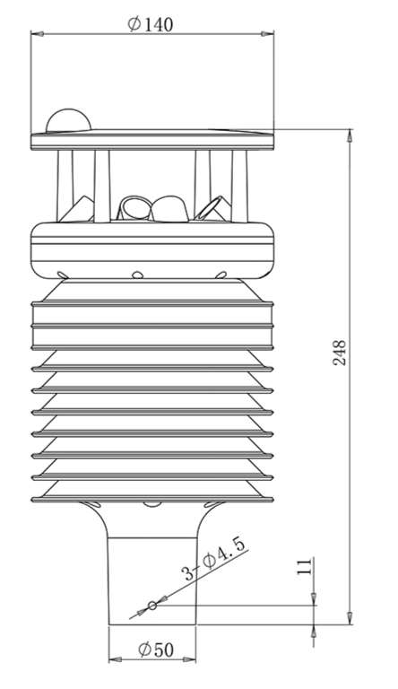 NCS-UEMS06G超声波环境监测仪6参数结构图-农测智慧