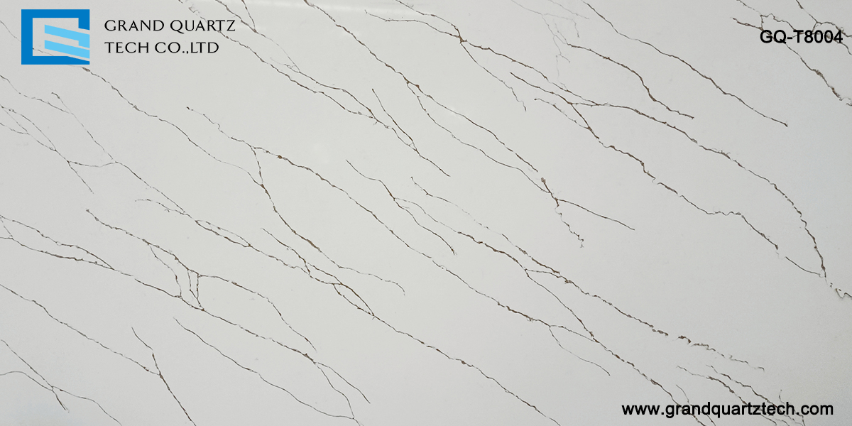 Gold meticulous vein quartz big slab GQ-T8004 wholesale