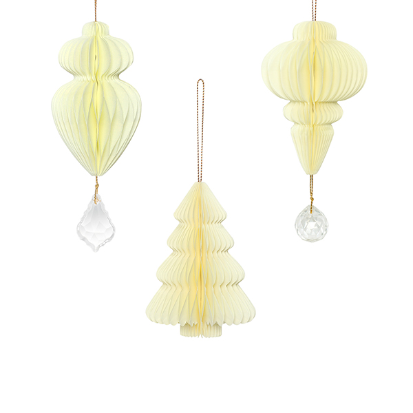 Blue Christmas Paper Honeycomb Ornaments yellow01-Harborapaper.jpg 