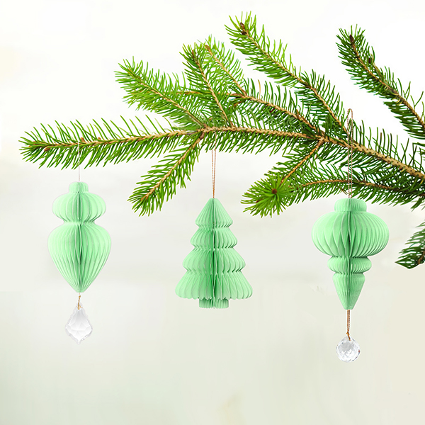 Blue Christmas Paper Honeycomb Ornaments green 03-Harborapaper.jpg 