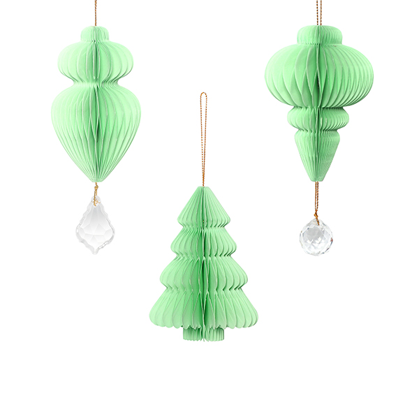 Blue Christmas Paper Honeycomb Ornaments green 01-Harborapaper.jpg 