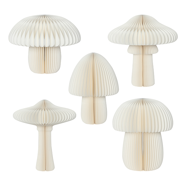 Paper mushroom ornaments 01-Harborapaper.jpg
