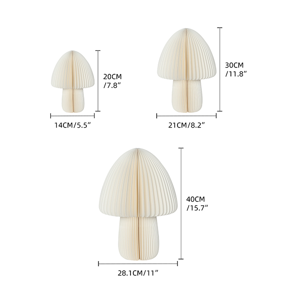 Paper mushroom ornaments Sizen 03-Harborapaper.jpg