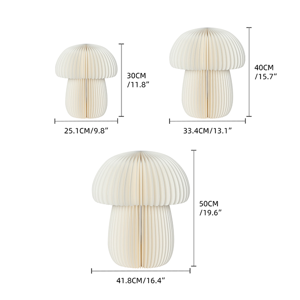 Paper mushroom ornaments Sizen 02-Harborapaper.jpg