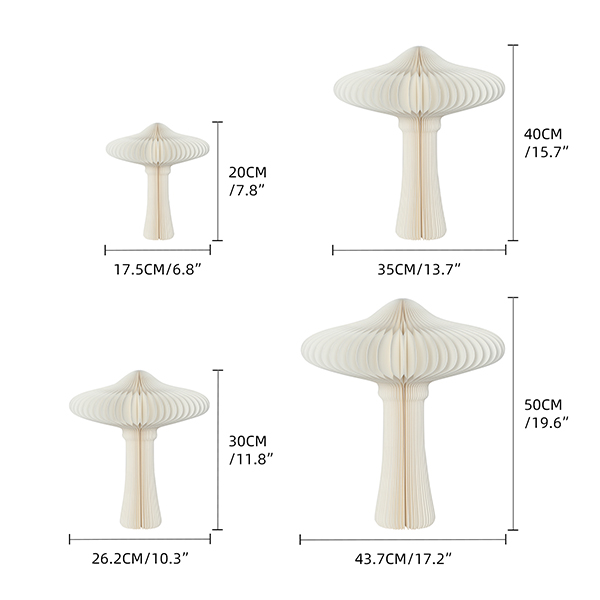 Paper mushroom ornaments Sizen 01-Harborapaper.jpg
