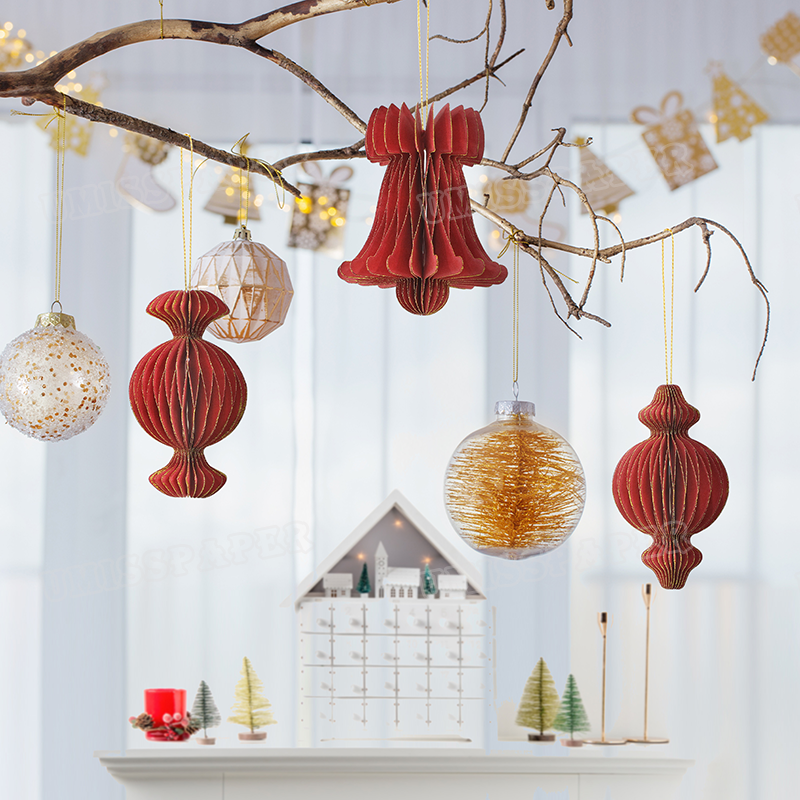 高端纸艺-圣诞红色小挂件套装-Melody9.webp