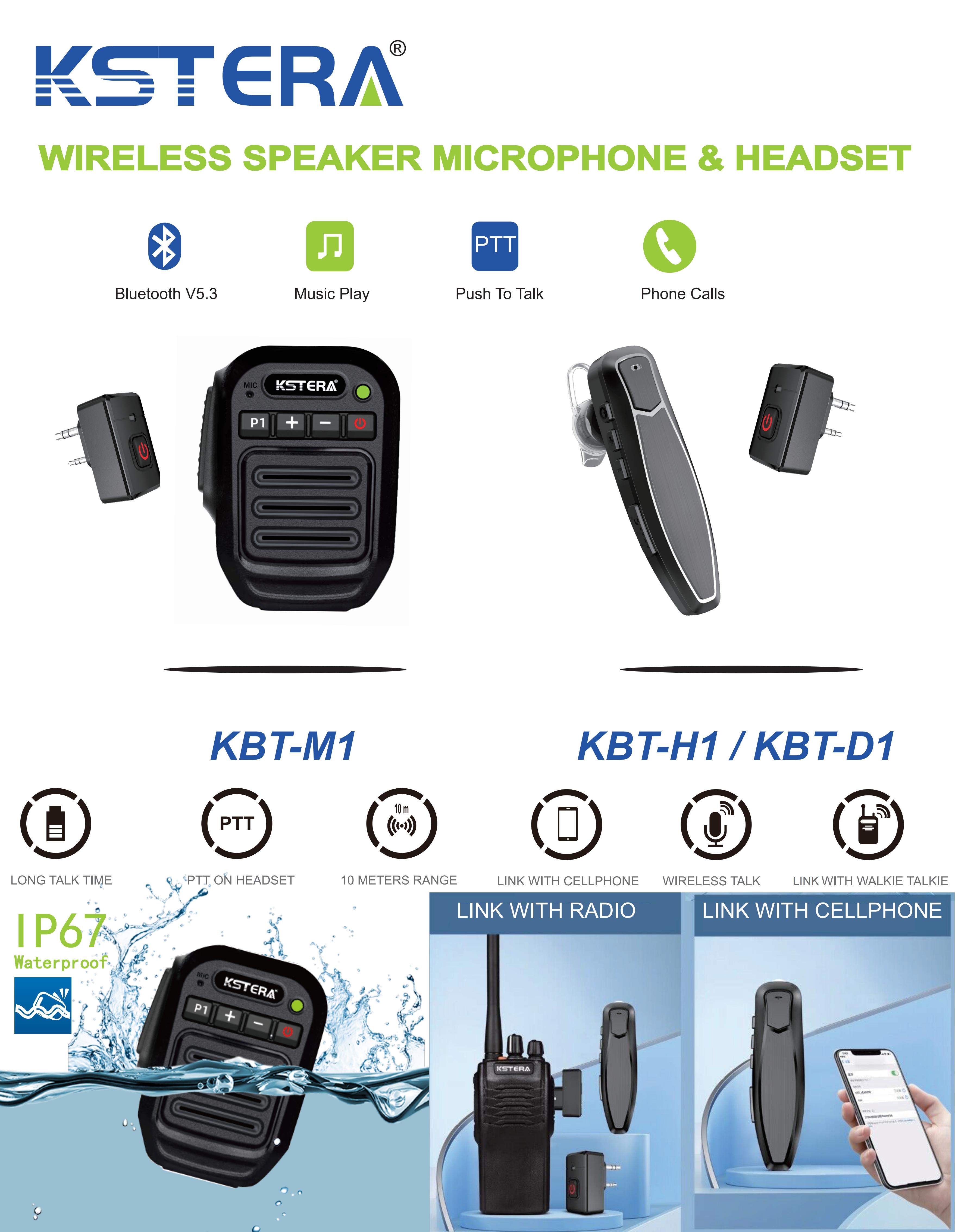KBT-M1 Wireless Speaker Microphone & KBT-H1KBT-D1 Headset.jpg 