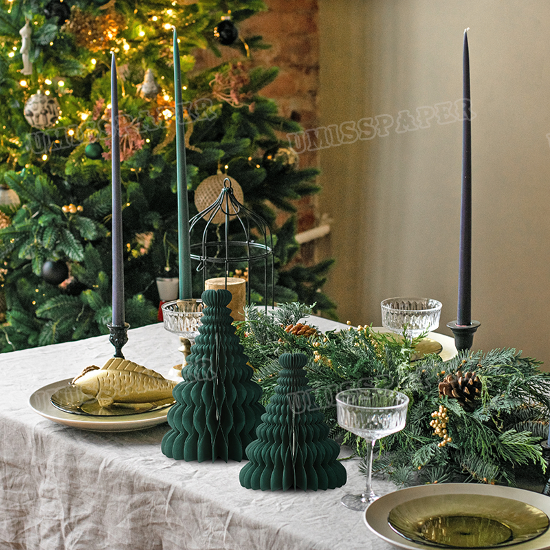 高端纸艺-圣诞深绿色摆件套装-Melody5.webp