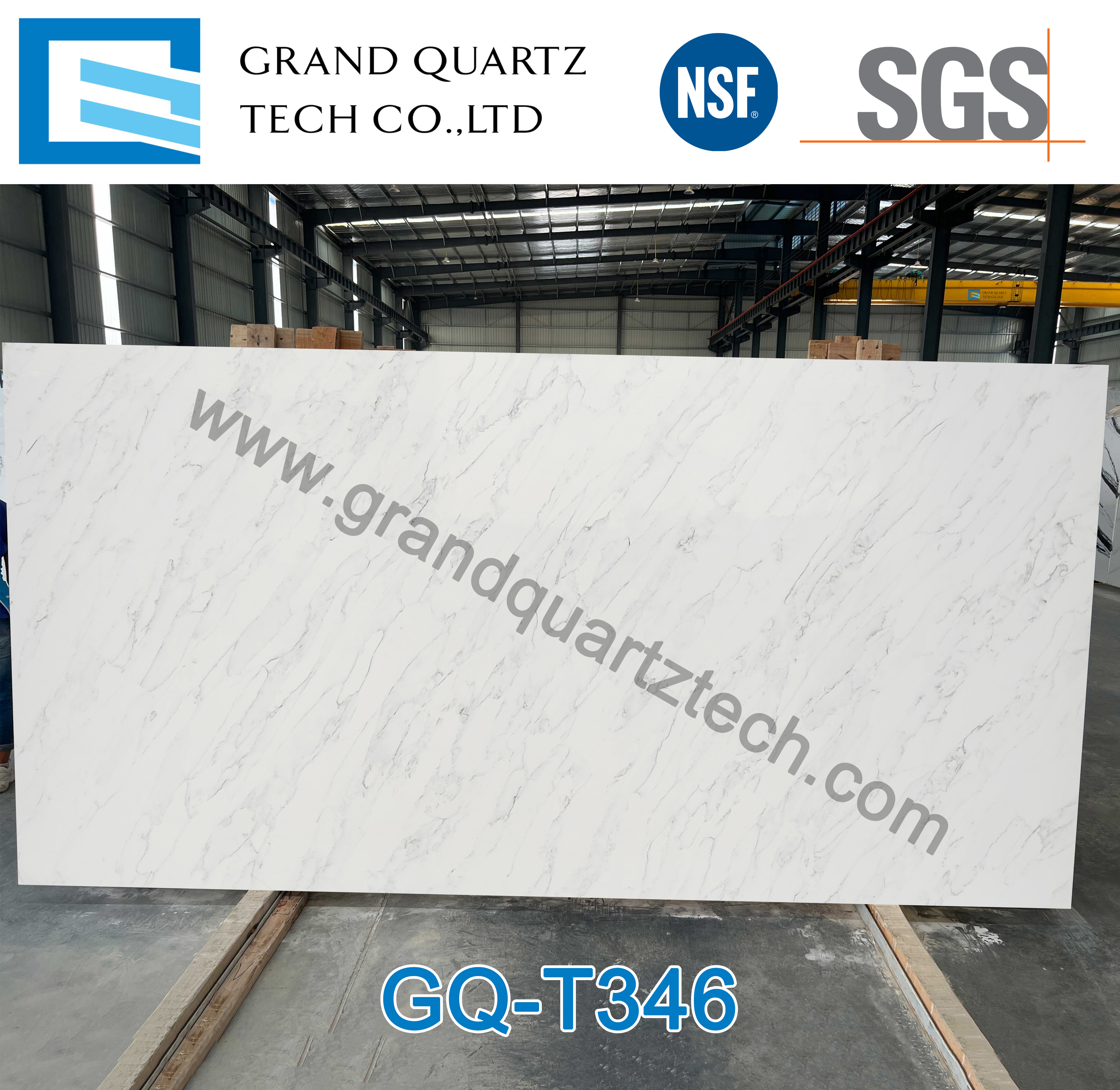  Calacatta Quartz Slab with Grey Vein Quartz GQ-T346 