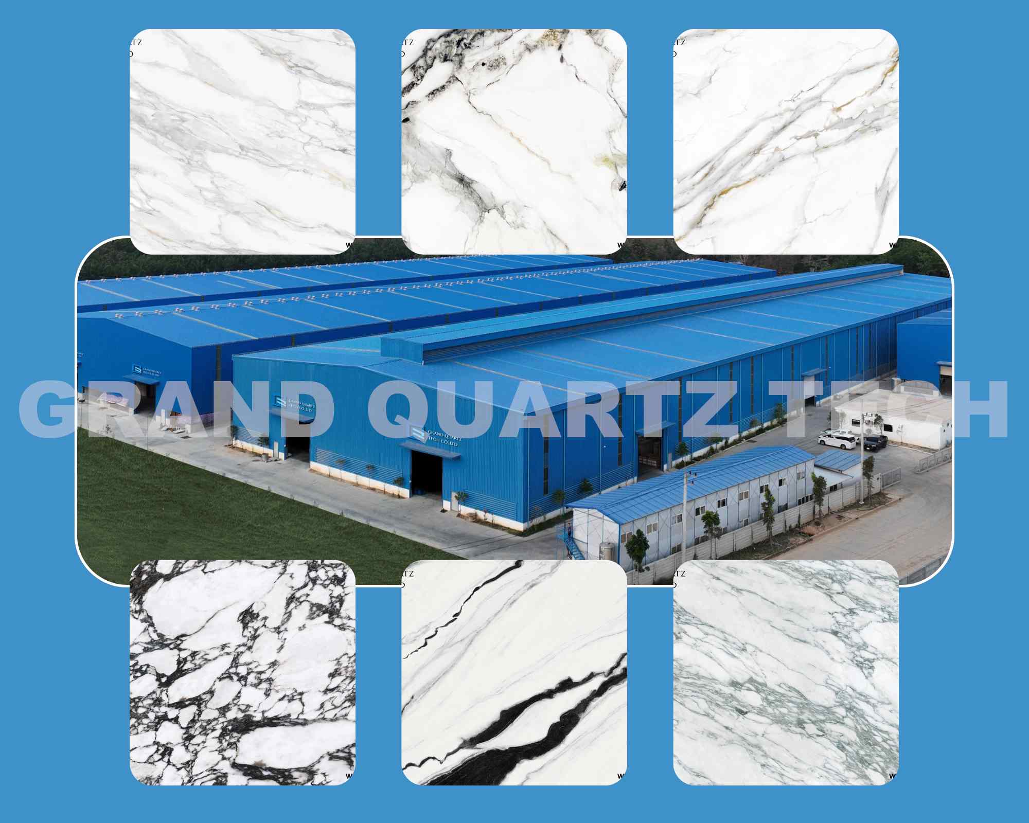 3D ink printed quartz slabs