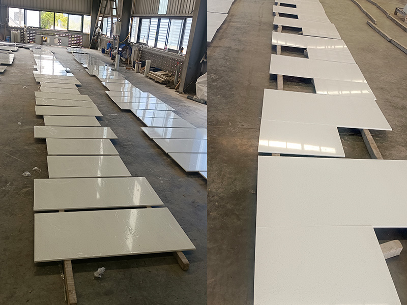 Sparkle Beige White Quartz Prefabricated Countertops.jpg  