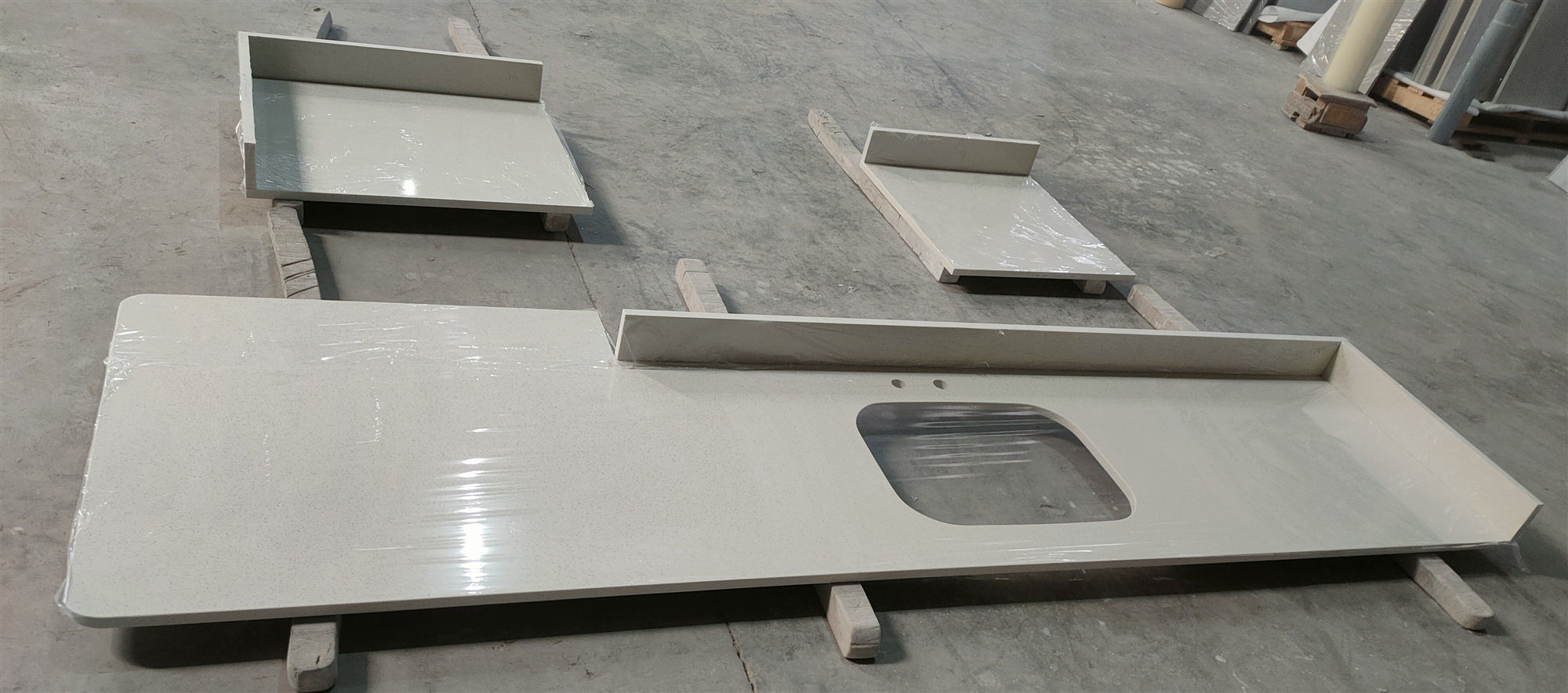 Crystal white quartz precut countertop.jpg