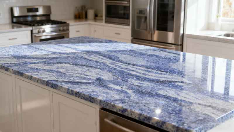 Luxury Sapphire Blue Backlit Quartz Slabs GQ-T476 
