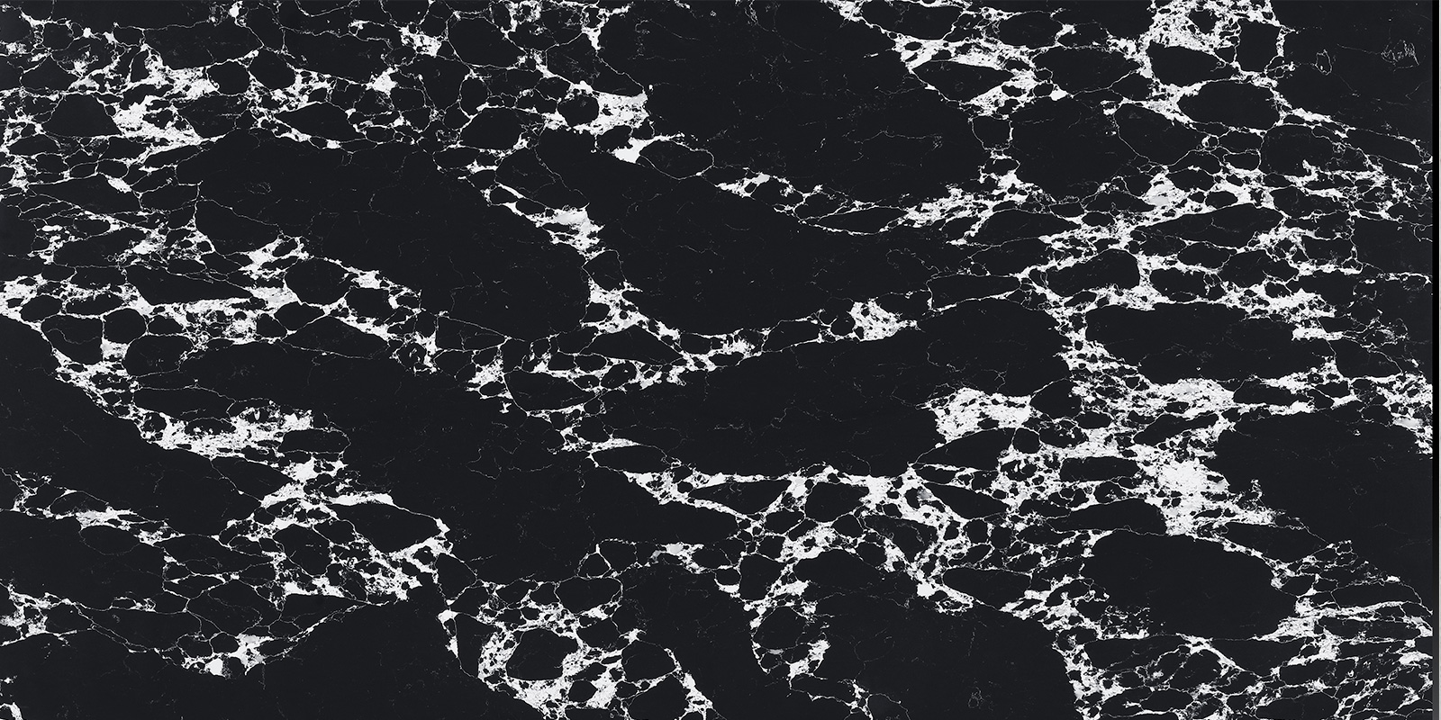  Midnight Breccia Quartz Slabs – Black & White Dramatic Vein Pattern GQ-T357 