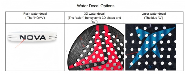 Water Decal Options of padel rackets, plain ,3D and laser.jpg