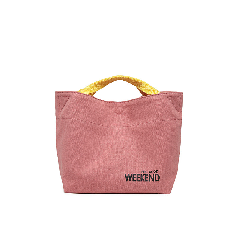 女士定制印花帆布便携午餐盒包-02