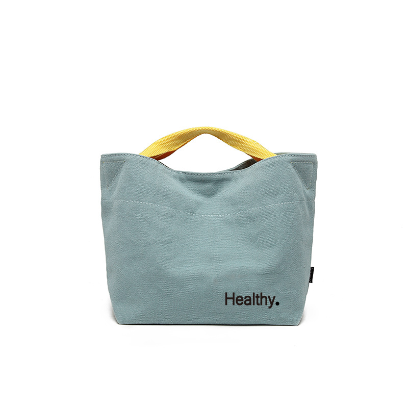 女士定制印花帆布便携午餐盒包-06