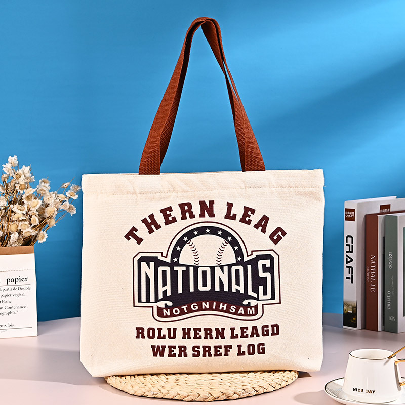 定制空白拉链帆布便携购物袋批发-02