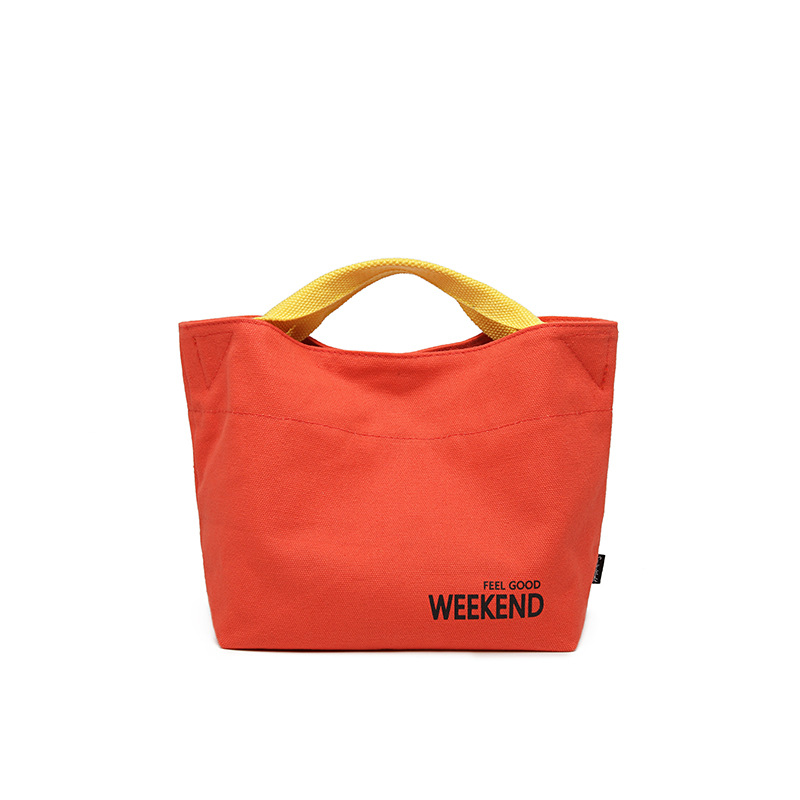 女士定制印花帆布便携午餐盒包-04