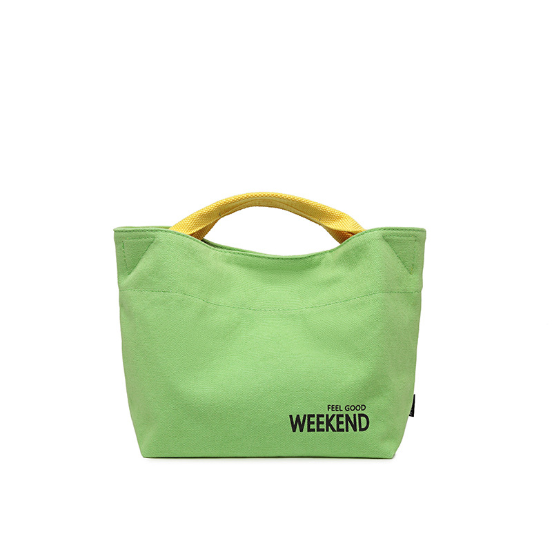 女士定制印花帆布便携午餐盒包-03